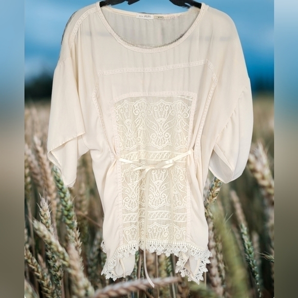 Blu Pepper Tops - Sheer Lace Blouse